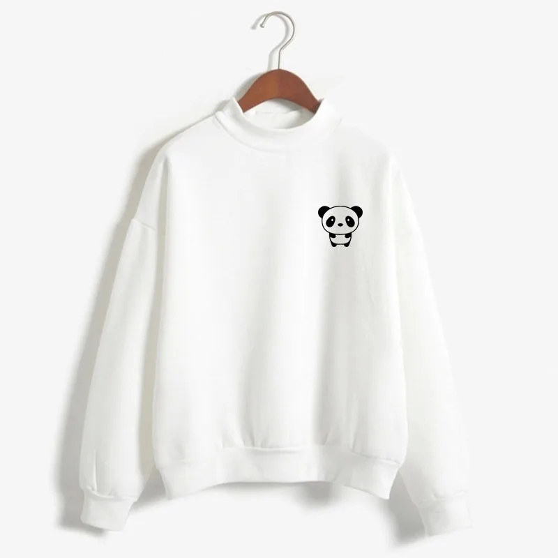 

Panda pattern Print Woman Sweatshirts Sweet Korean O-neck Knitted Pullovers Thick Autumn Winter Candy Color Loose Women Clothing