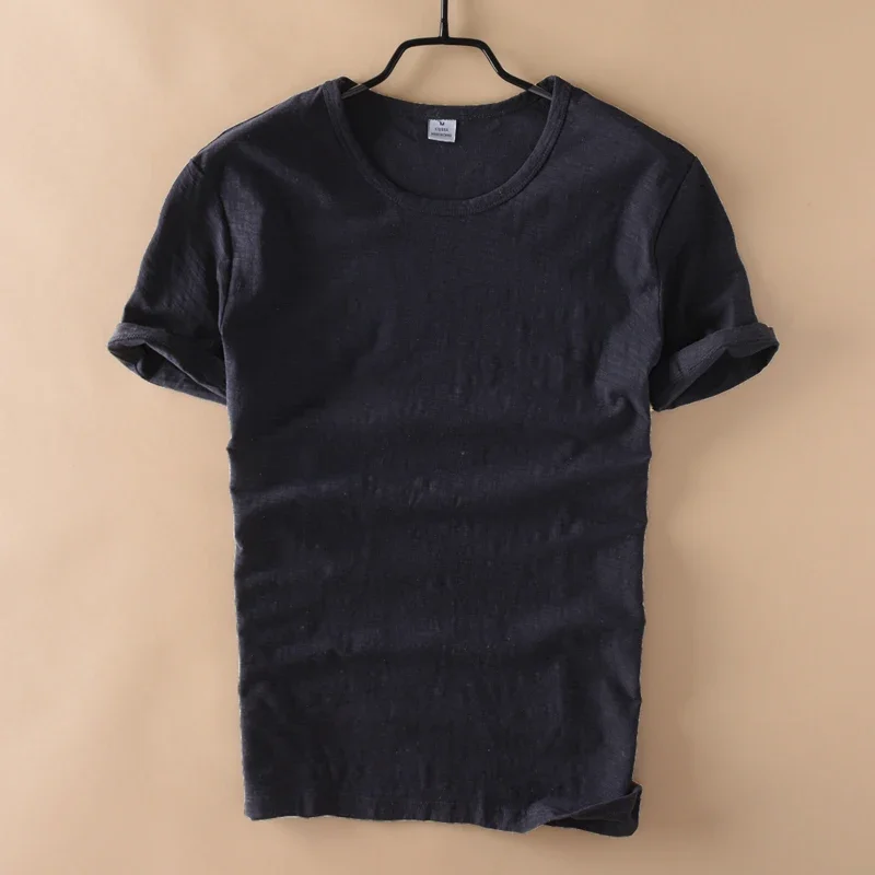 Summer-New-100-Cotton-T-shirt-Men-O-Neck-Solid-Color-Casual-T-Shirt ...
