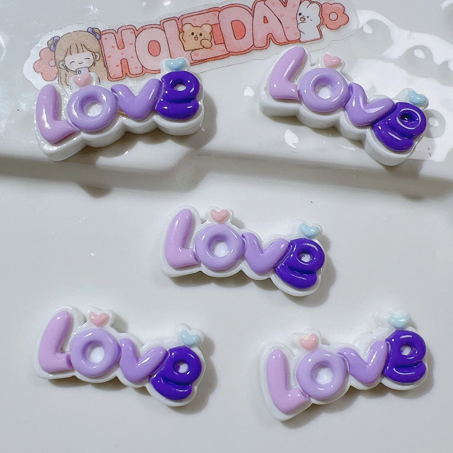 Resin LOVE flat back Embellishments 10pcs resin embellishments resin flower embellishments simulation stones decor accessories