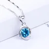 New fashion trend s925 silver inlaid 5A zircon ocean heart necklace ladies collarbone chain four-leaf clover rose topaz pendant