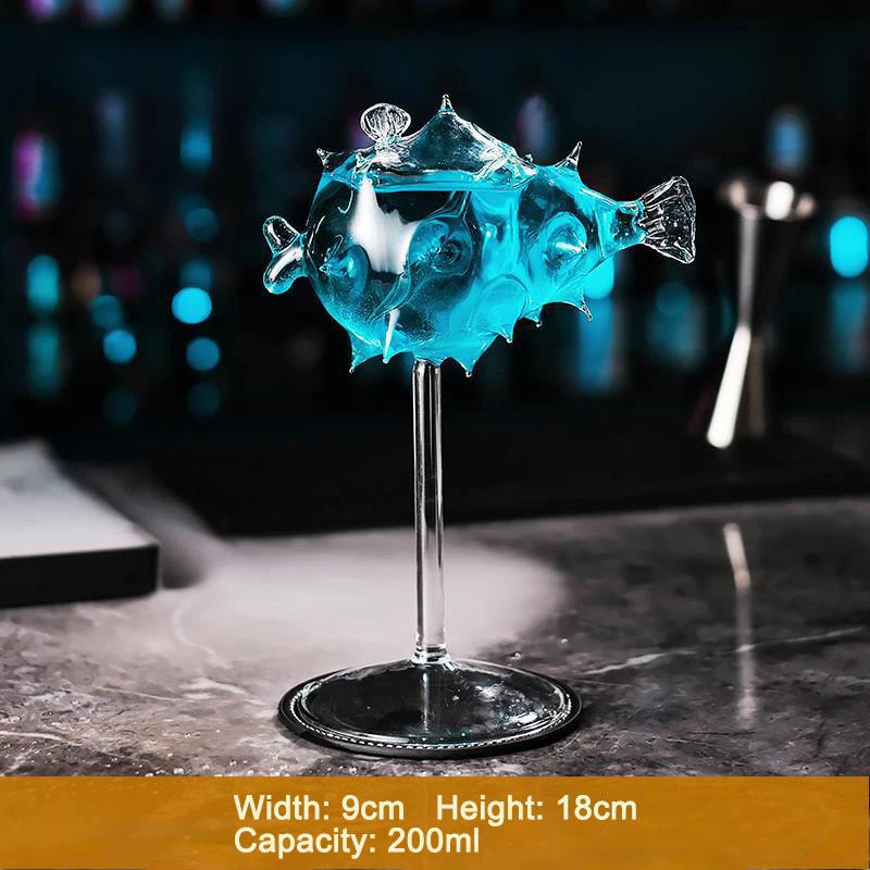 Description Picture 4 of itemCreative Cocktail Glass Thorn Fish-Shaped Goblet Glass Bar KTV Nightclub Party Drinking Cup Octopus Bird-Shaped Wine Juice Cup