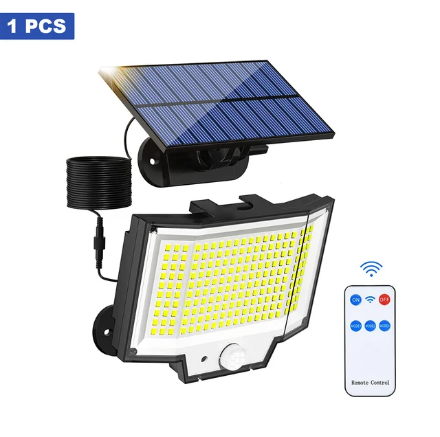 Solar Motion Lights 200led Outdoor Separate Panel Solar Powered Flood