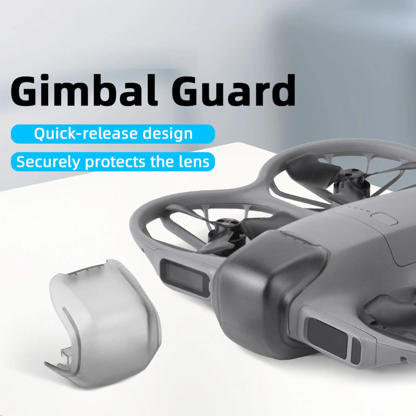 Capuchon de protection d'objectif pour drone Neo 2, de côté, avec texture antidérapante visible.