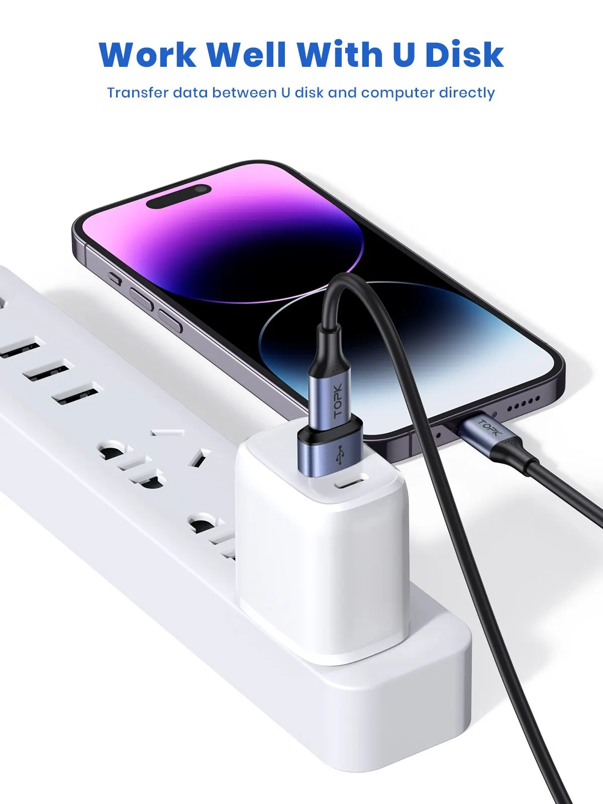 Enhanced USB-C to USB-A Fast Charging & Data Sync OTG Adapter