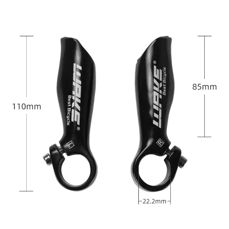 WAKE Bike Auxiliary Handlebar Aluminum Alloy Bicycle Bull Horn Handlebar Ultralight MTB Bar End Bicycle Vice Handle Rest Handle