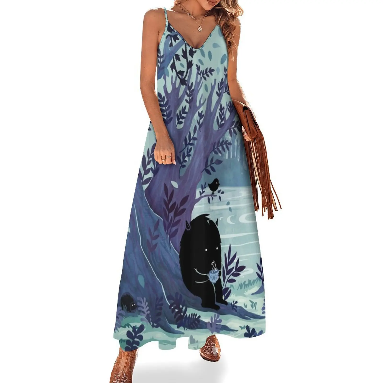 

A Quiet Spot of Tea Sleeveless Dress summer dress korean women dresses ladies 2024 summer