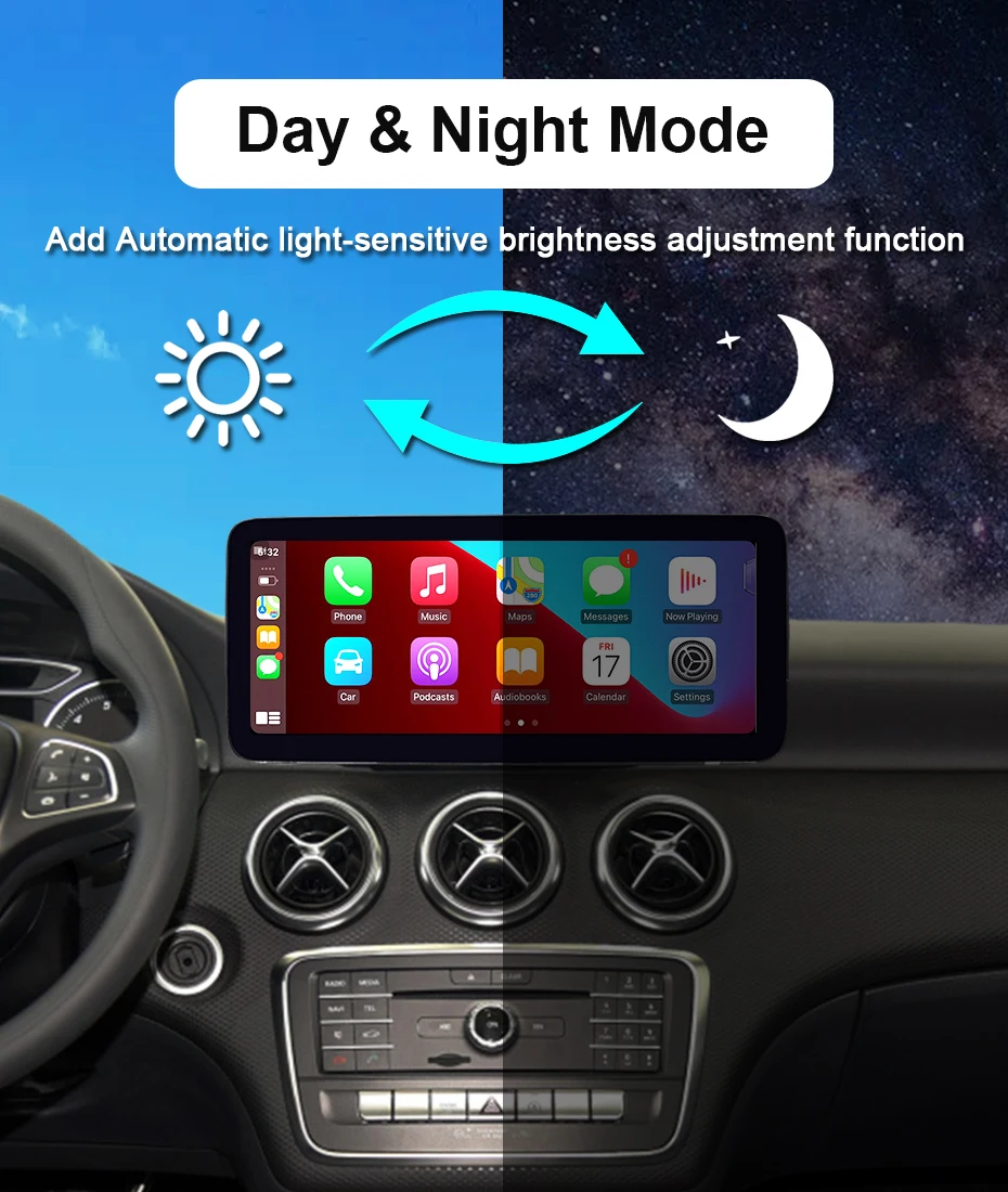 Drahtloses Carplay Android Auto Autoradio 12,5 Zoll Linux Touchscreen für Mercedes-Benz A-Klasse CLA GLA W176 W117 X156 2012-2020 GPS – Detail 17