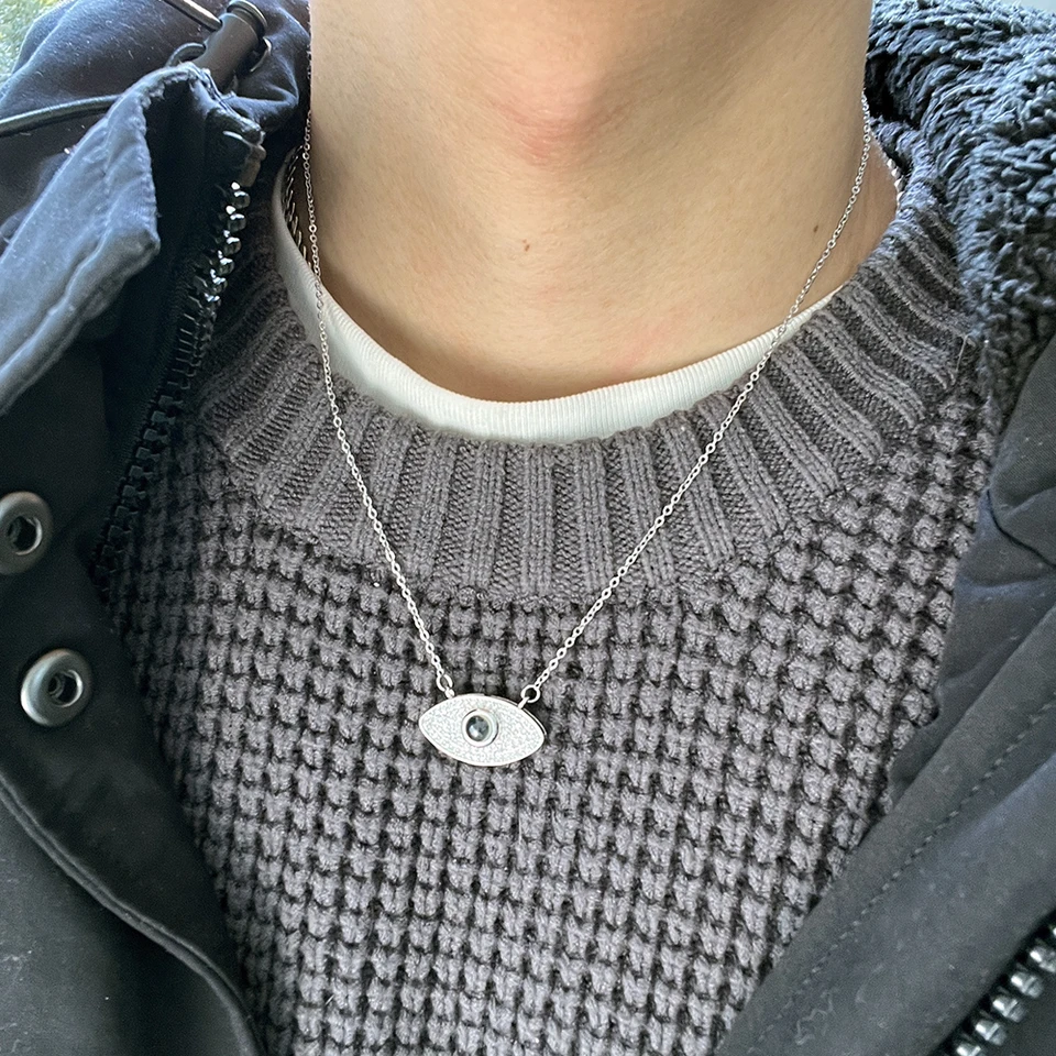 Custom Photo Projection Necklace Titanium Steel Jewelry