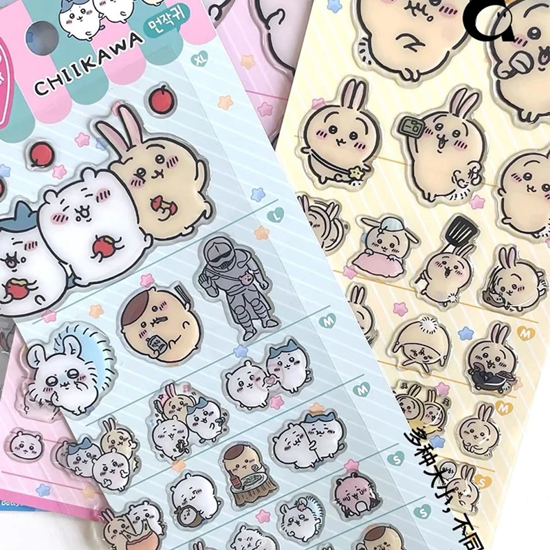 

Chiikawa капельные клейкие стикеры аниме Kawaii Hachiware мультфильм Usagi Милая компьютерная чашка коробка для хранения декоративные наклейки игрушки