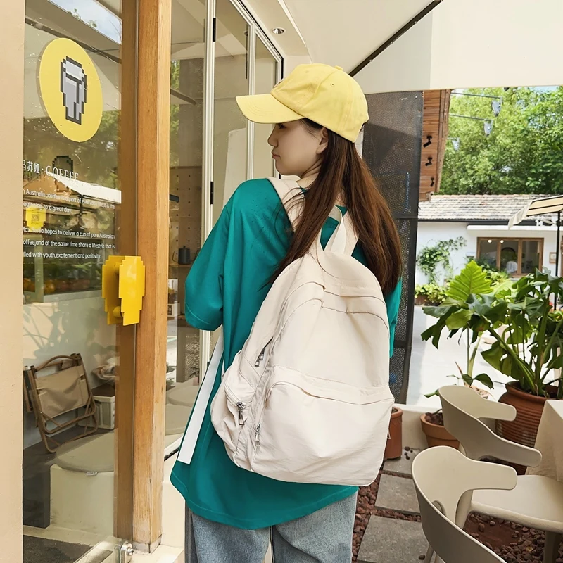 Women Versatile Schoolbags Ladies Simplicity Waterproof Nylon Large-capacity Backpacks Female Leisure Fashion Travel Knapsacks