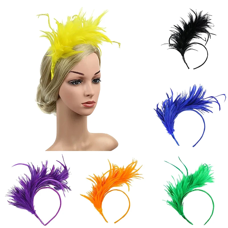 Diadema Con Plumas Para Fiestas - Estilo Flapper Mardi Gras
