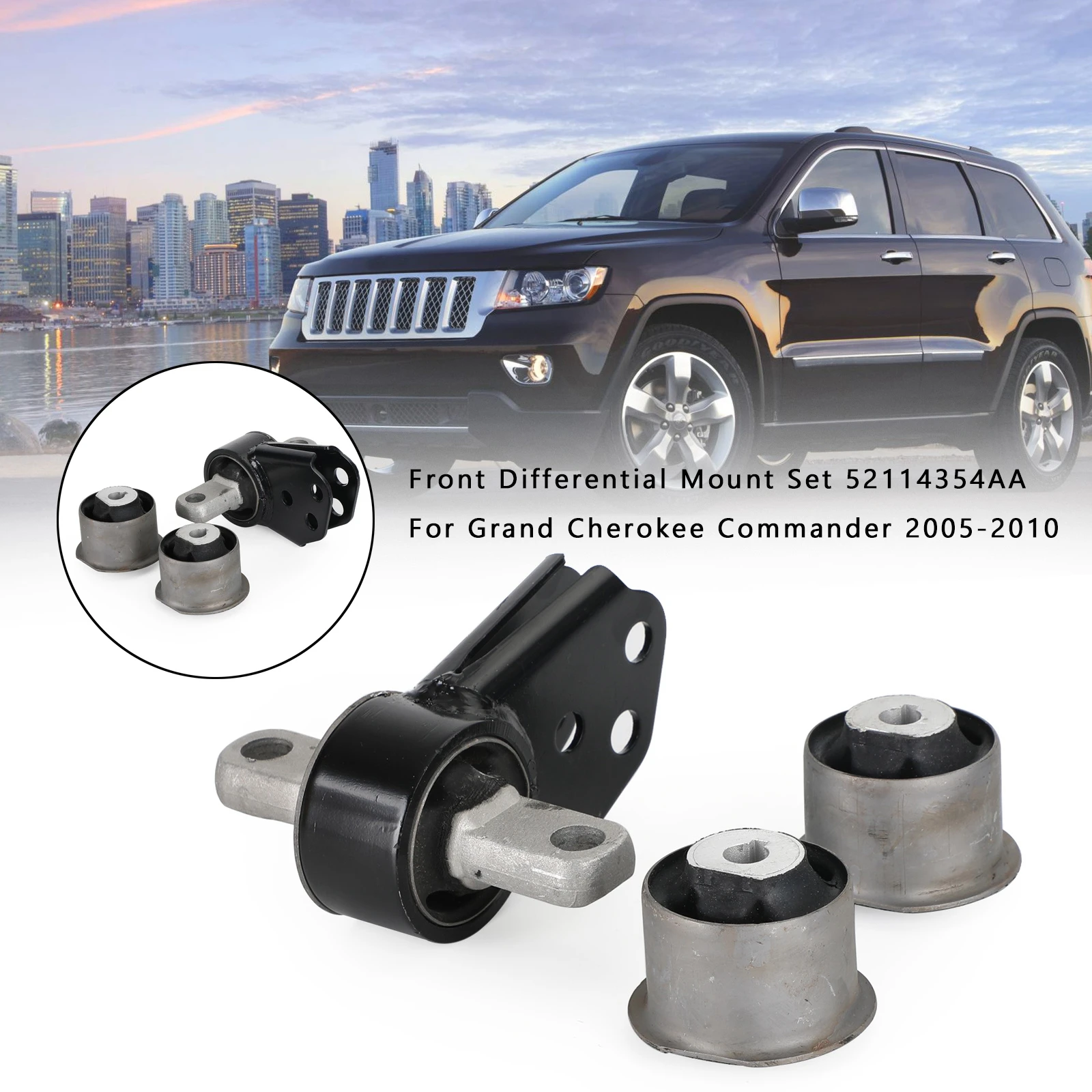 Artudatech Vorderdifferentialhalterungsset 52114354AA für Grand Cherokee Commander 2005 2006 2007 2008 2009 2010 – Detail 1