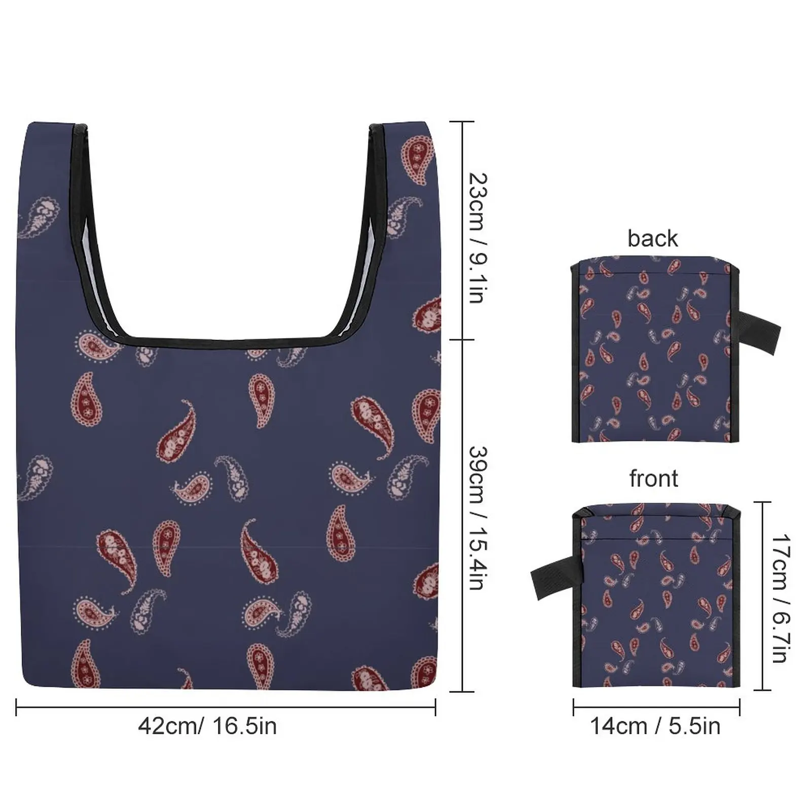 Customized Printed Large Shopping Bag Double Strap Shopper Bag Ethnic Retro Style Tote Casual Woman Grocery Vest Bags