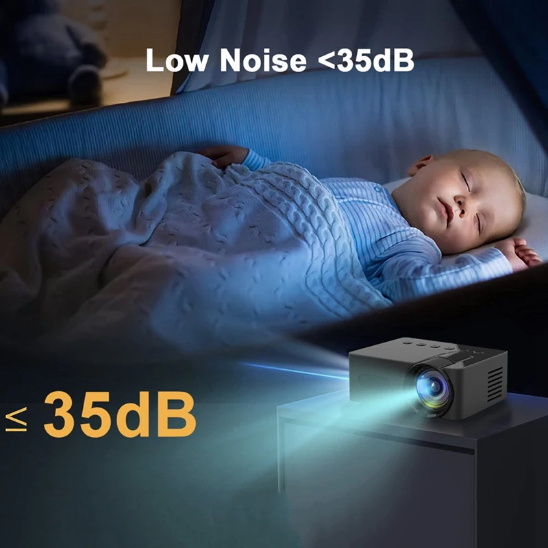 LED HD 1080P 무선 휴대폰 미니 프로젝터, 프로젝터 스탠드 포함, 휴대용 홈 시어터 비디오 플레이어