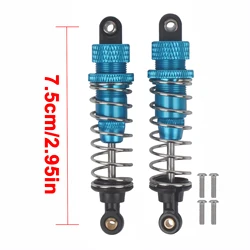 Aluminum Oil - Filled Shock Absorbers for RC Off - Road Vehicles (2 - Pack) (Blue 75mm 2pcs)