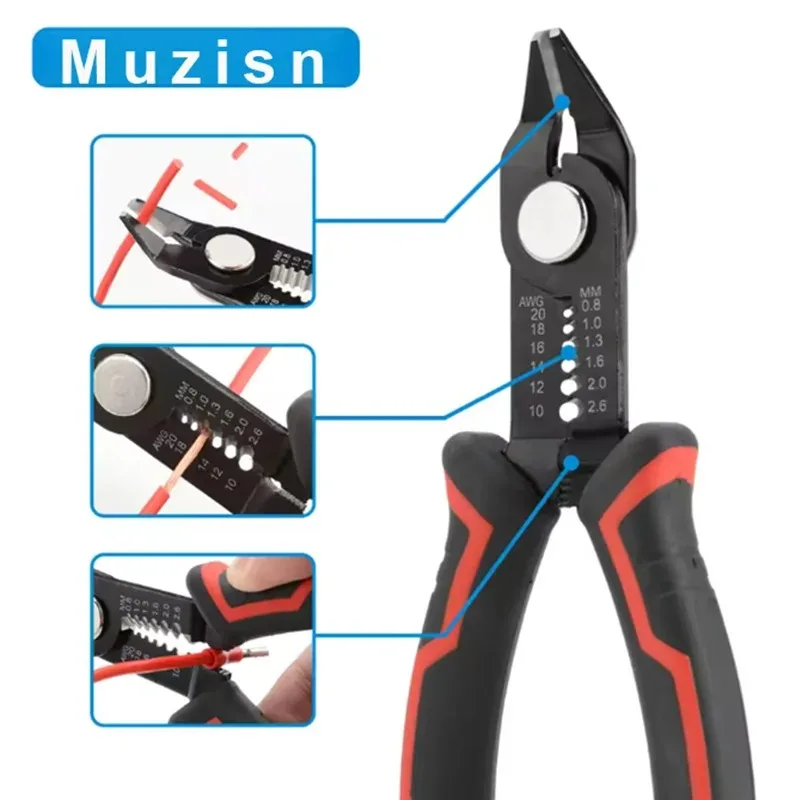 Precision Wire Stripper and Cutter Tool with Safety Lock & Ergonomic Design