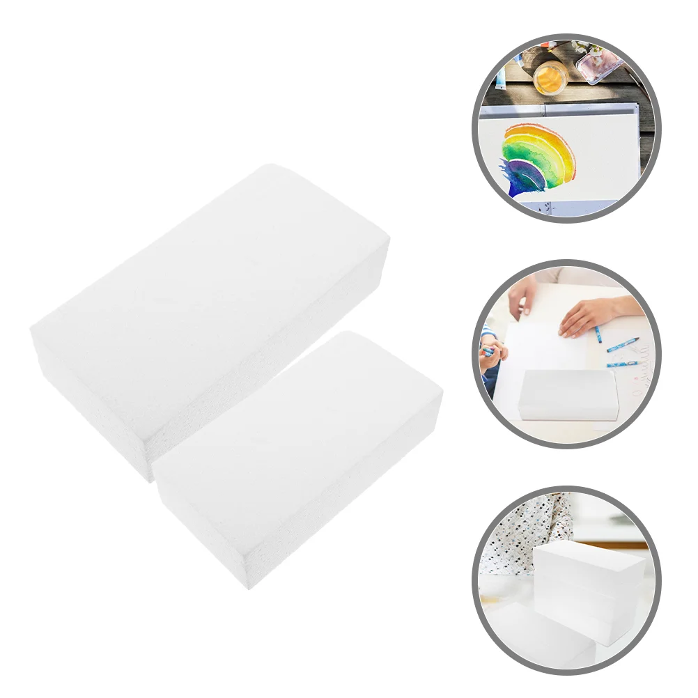 2 Pcs Foam Blocks Polystyrene Rectangular Crafts White Foams Cubes Rectangle Painting Balls 5