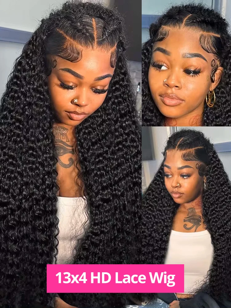 38inches Water Wave 13x4 13x6 HD Lace Frontal Wig Peruvian Curly Wigs Women Wet & Wavy Remy Hair Wigs CEXXY 250% human hair wigs
