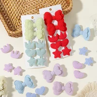 Children Bow Hair Clips Baby Girls Mini Star Love Crown Hairpins Soild Colors Barrettes New Year Kids Hair Accessories Gifts 2