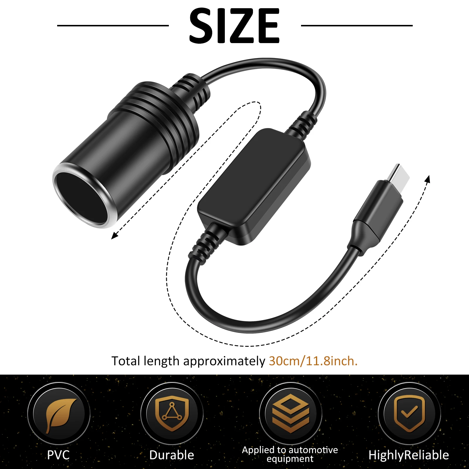 Adattatore Cavo Accendisigari Auto – Presa Femmina 12V/24V Con Spinotto 5,5x2,1mm
