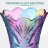 Round Colorful Vase Artificial Flowers Cardinal Decor Glass and Plant Container 6