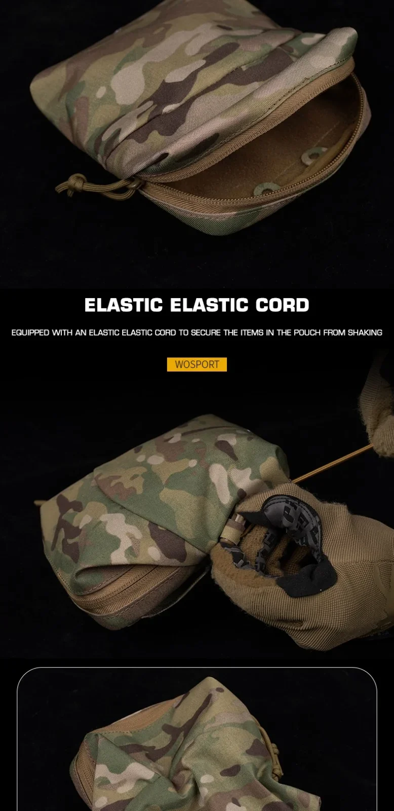 Tactical Gp Zipper Sundries Bag with Shrink Cord Waist Molle Belt Pouch NVG Accessory Multifunctional Universal Storage