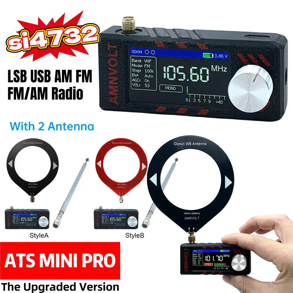 AZURAOKEY SI4732 Pocket Radio Receiver, SI4732 0.5-108mhz Portable