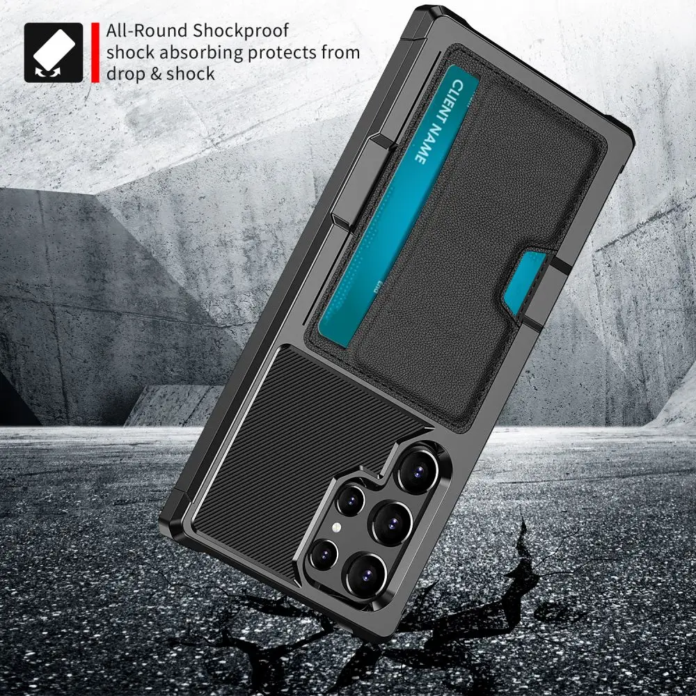 Leather Wallet Case for Samsung Galaxy S24 S23 S22 S21 Ultra Plus FE A53 A54 A34 A24 A35 A55 Cover Magnet for Car Bracket Shell_voghion.com