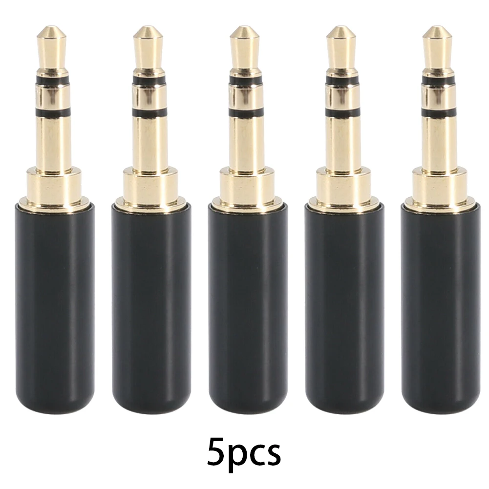 

5pcs 3.5mm 3 Pole Male Head Repair Jack Plug Stereo Audio Headphone Connector 3 Pole Stereo Core Amplifier Microphone