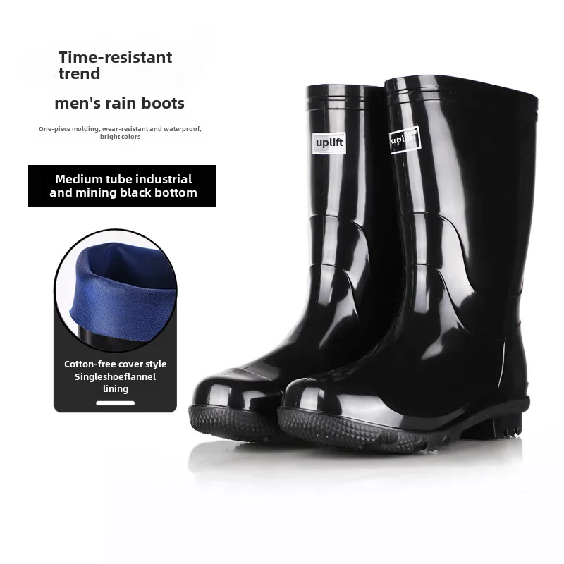thumbnail image 1 of Botas de lluvia altas con correa de nailon engrosada para hombre, botas de trabajo antideslizantes y resistentes al desgaste al por mayor para piezas de equipo de motocicleta, 1 of 5