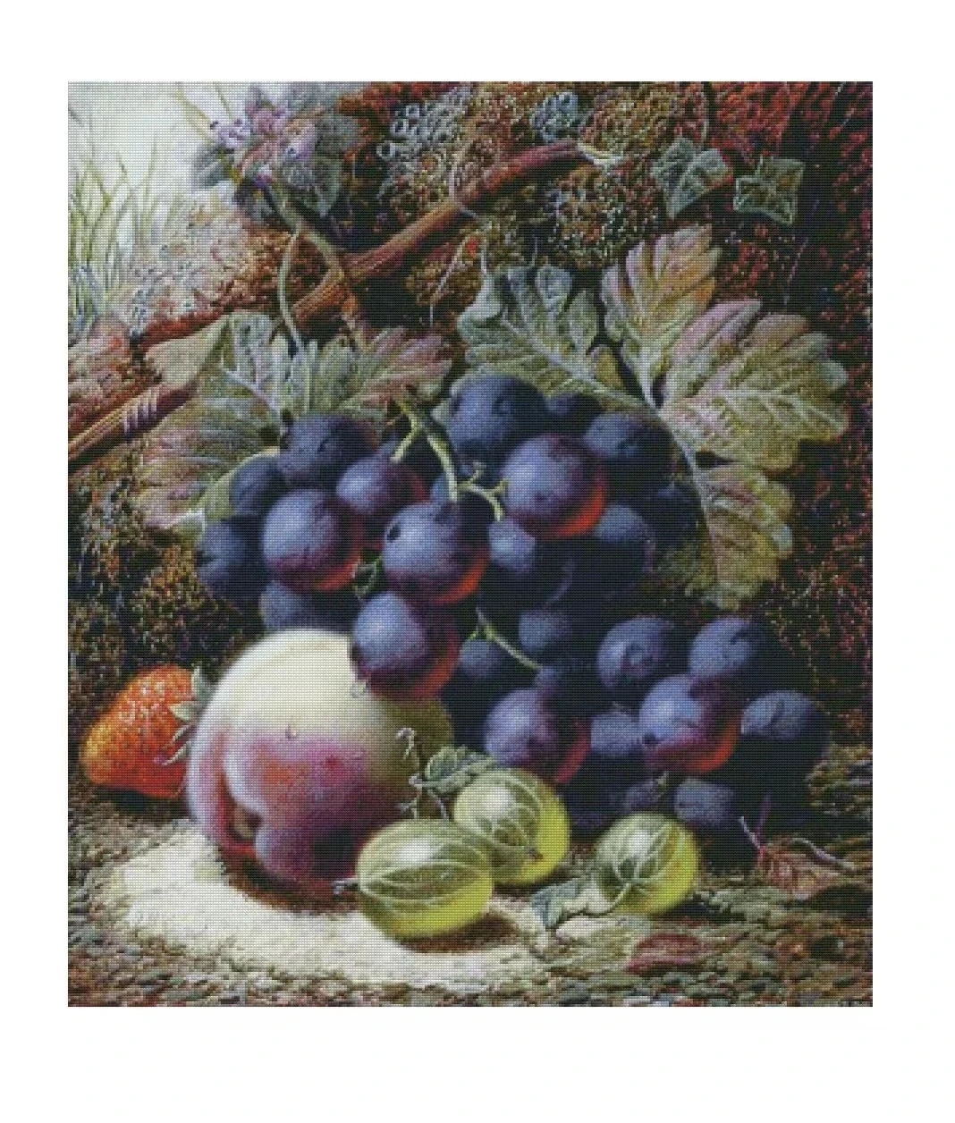 

Still life Fruit Grapes 18CT 16CT 14CT Unprinted Top Quality Cross Stitch Kits Embroidery Art DIY Handmade Needlework Home Decor