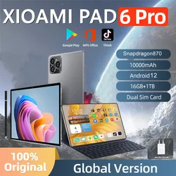 2024 New Original PAD 6 PRO Tablet 11 Inch HD Android 12 16GB+1T Snapdragon 870 5G Dual SIM Card or Wifi Google Play Tablets