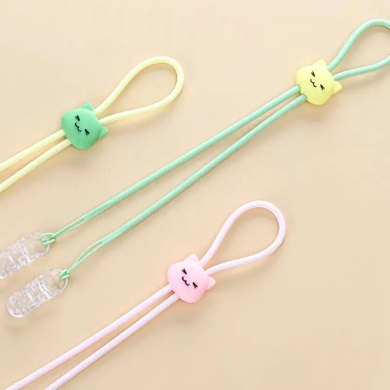 Baby Bib Clips Cute Bear Napkin Holder Chain Clip Bibs Napkin Clip Lanyard Neck Strap Bib Clips Cultivate Self-Feeding Habits