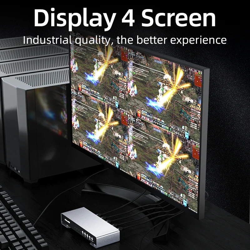 Unnlink 4x1 HDMI Multiviewer 1080P Quad Screen Real Time Multi Viewer HDMI Splitter Seamless Switcher with IR Remoter