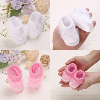 White Newborn  Boy And Girl's First Pair Of Dipping Shoes Soft Soled Walking Shoes Cute Cartoon Bow Multiple Styles -9CM/10CM