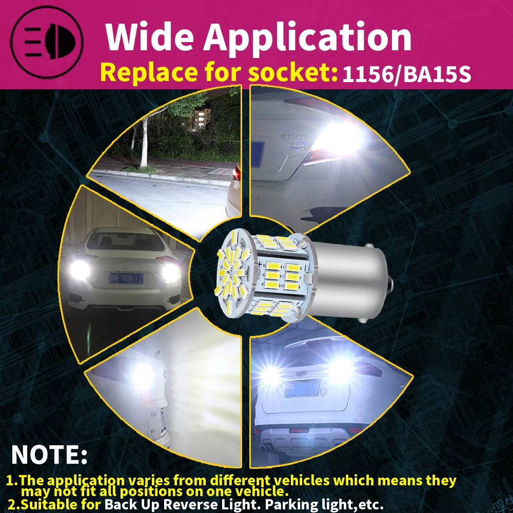 2pcs LED 역방향 라이트 Blub 램프 P21W BA15S Canbus For VW Passat B5 B5.5 B6 골프 mk3 mk4 mk5 mk6 3 4 5 6 폴로 6n 6r 9n Touran