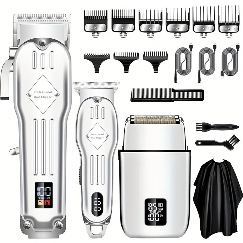 alt="A 3 in1 Hair Cutting Grooming Kit for Men, including Professional Hair Clippers and Shaver.