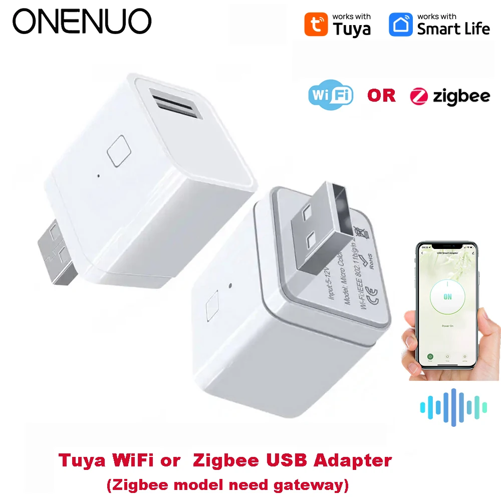 Tuya WiFi Zigbee USB Adapter Switch 5V WiFi Mini USB Power Adapter Works With Alexa Hey Google Alice For Smart Home