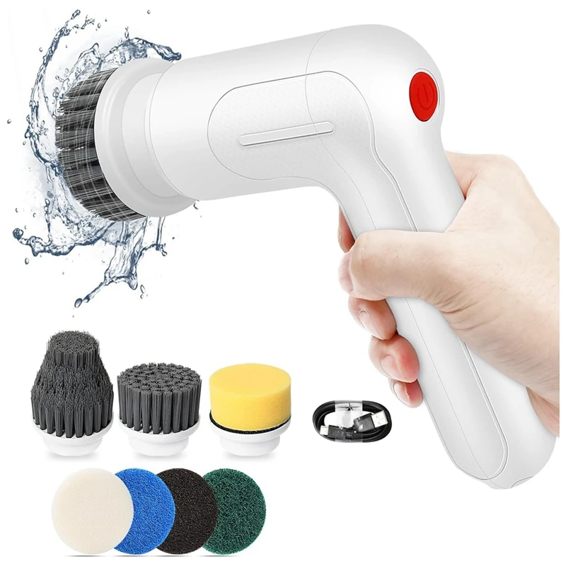 

Electric Cleaning Brush Electric Scrubber Power Scrubber Cleaning Device With 7 Replaceable Cleaning Heads, Rotary Scrubber