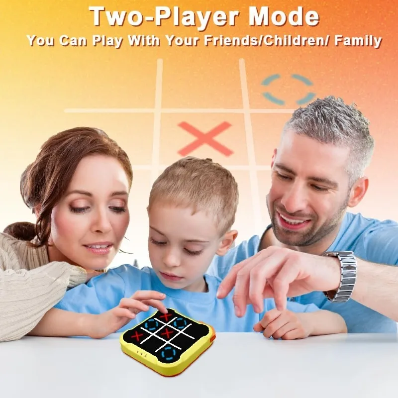 3 in 1 Portable Tic Tac Toe Electric Game USB-C Rechargeable Children Adult Brain Training Toys Stress Reduction Outdoor Toys