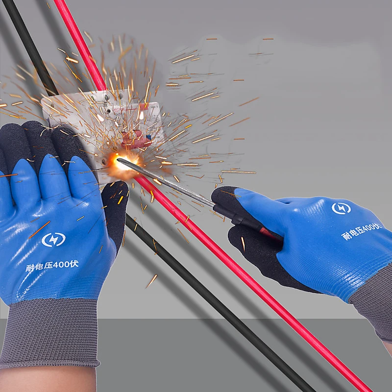 Protective Insulating Gloves 400V Anti Electric Live Wiring Work High Voltage Ultra-thin Flexible