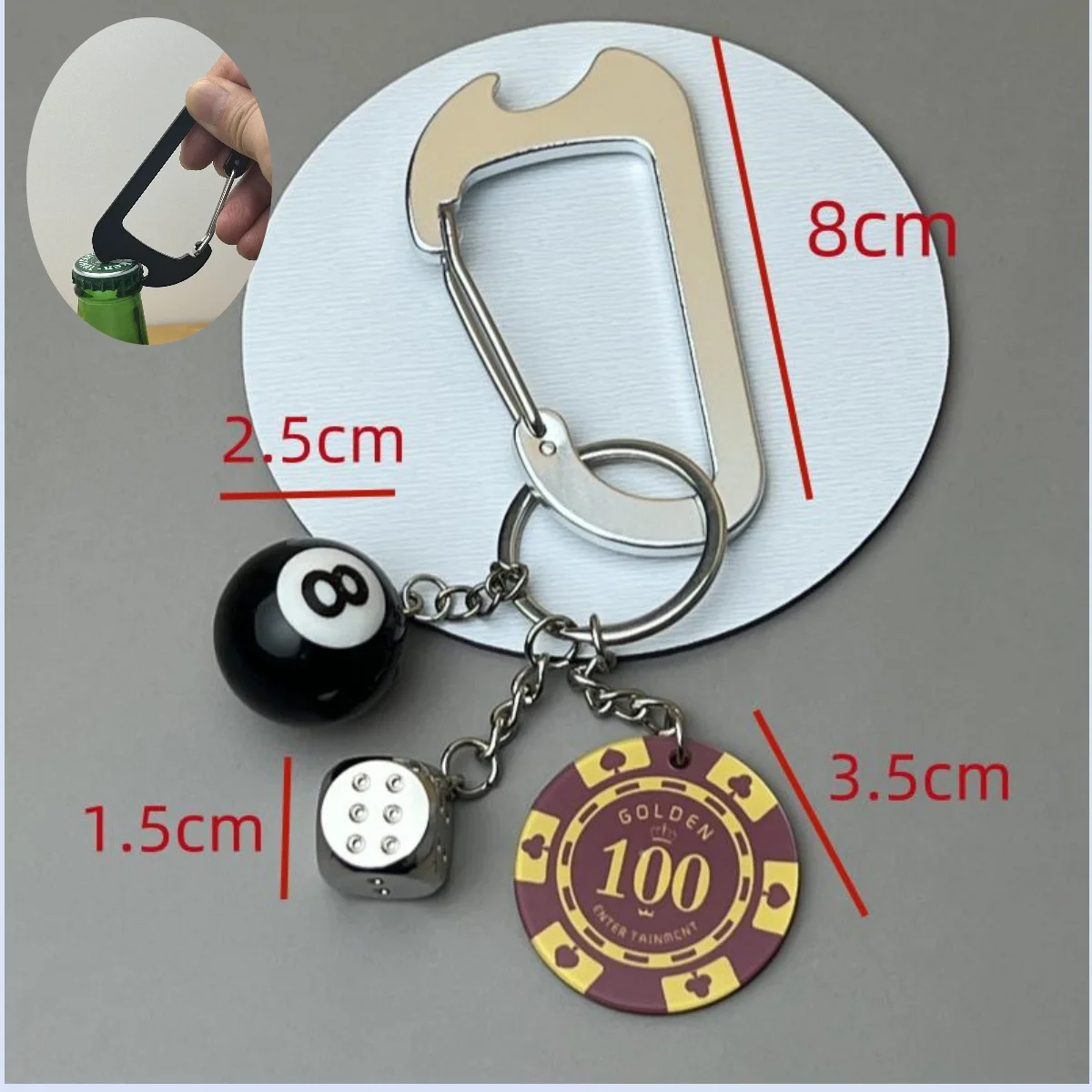 PORTACHIAVI DAD IN TITANIO CON DIAMANTE BLACK DA 3 PUNTI - MANO Jewels - Foto 11