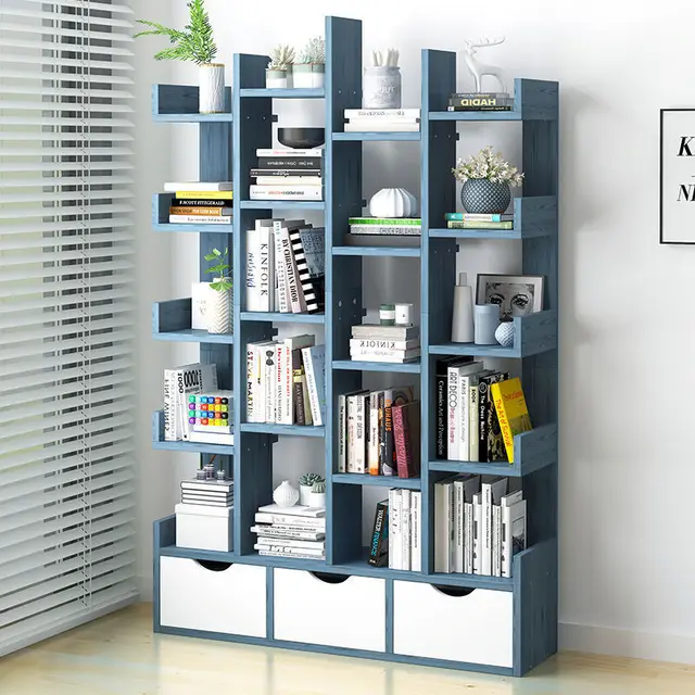 Small Tree Wooden Bookshelf - Living Room Display Shelf