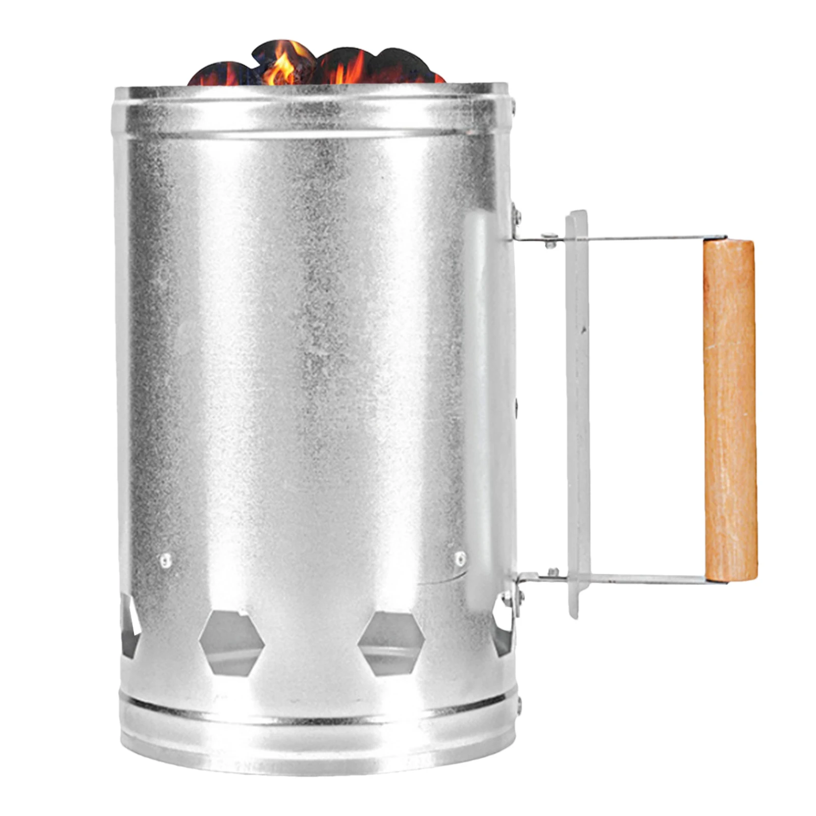 Fire Burning Barrel Metal Burn Bucket for Outdoor Camping Fire Pit Anti Slip Rust Proof Grill Charcoal Fast Stove Barrels