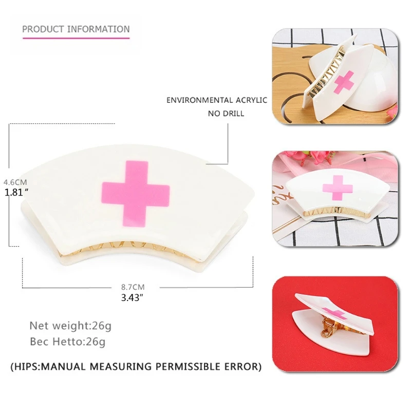 

Hair Claws Nurse Hairpins Japanese Nurse Grip Clip Hairclips Harajuku Soft