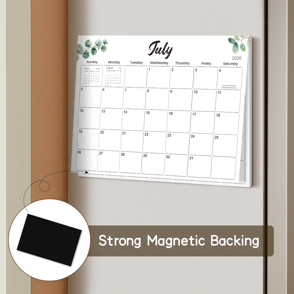Magnetic Minimalist Monthly Fridge Calendar - Aesthetic Kitchen Organizer