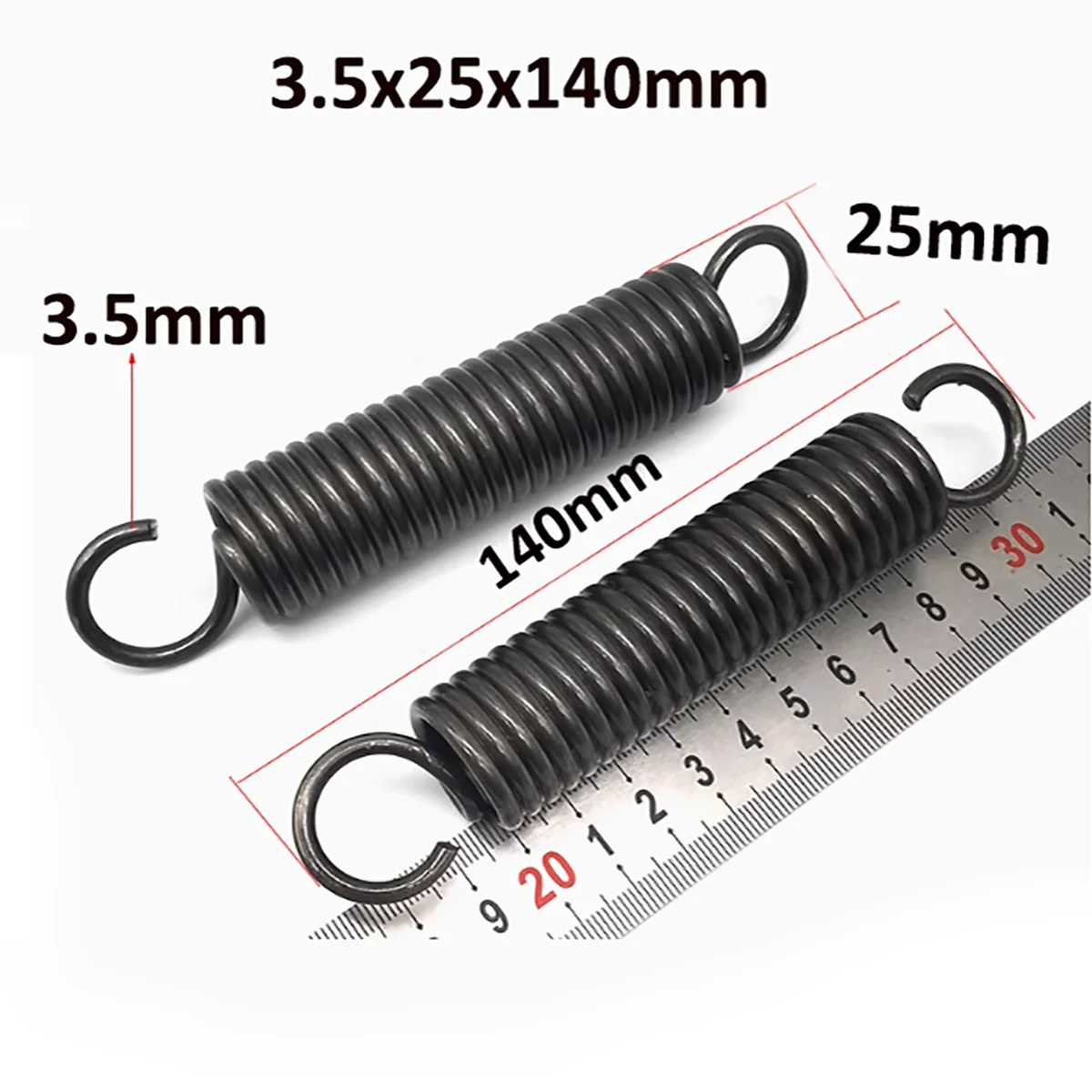GUNGY Molle a Trazione 25mm Molla di Trazione Doppio Gancio in Acciaio Inossidabile Diametro Filo 0,8 mm Diametro Esterno 5mm Tiro 2,12kg 20 Pezzi