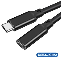 Premium USB - C Extension Cable - 4K PD100W Fast Charging Male to Female Data Cord - 3m (Black)