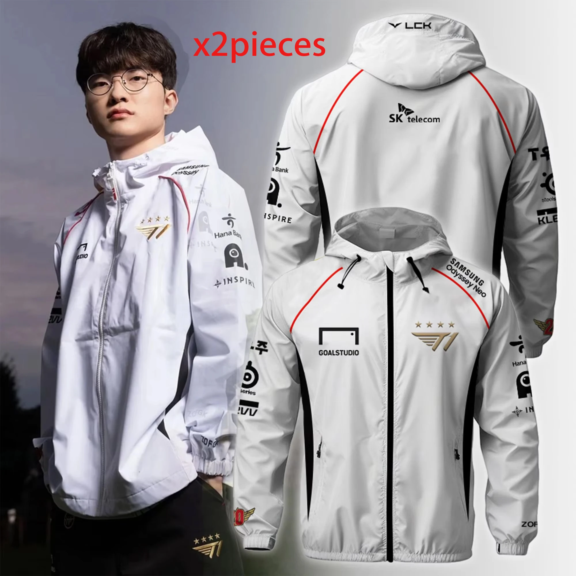 HardsheT1 Worlds Uniform Esports Team Jersey LOL Games Faker Fan Support Unisex Oversized Hooded Jacket,esports jacket