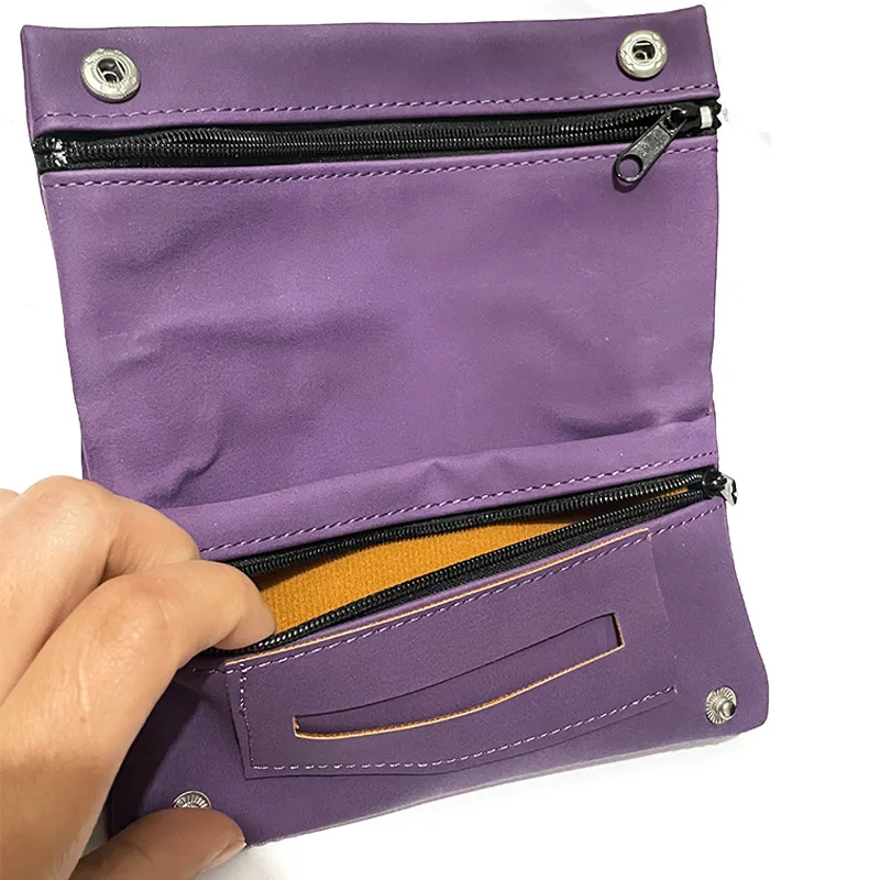 Borsa Porta Sigarette Pieghevole in Pelle PU, Custodia Arrotolabile, Portafoglio, Regalo da Uomo, Porta Sigarette Multifunzione - immagine 5